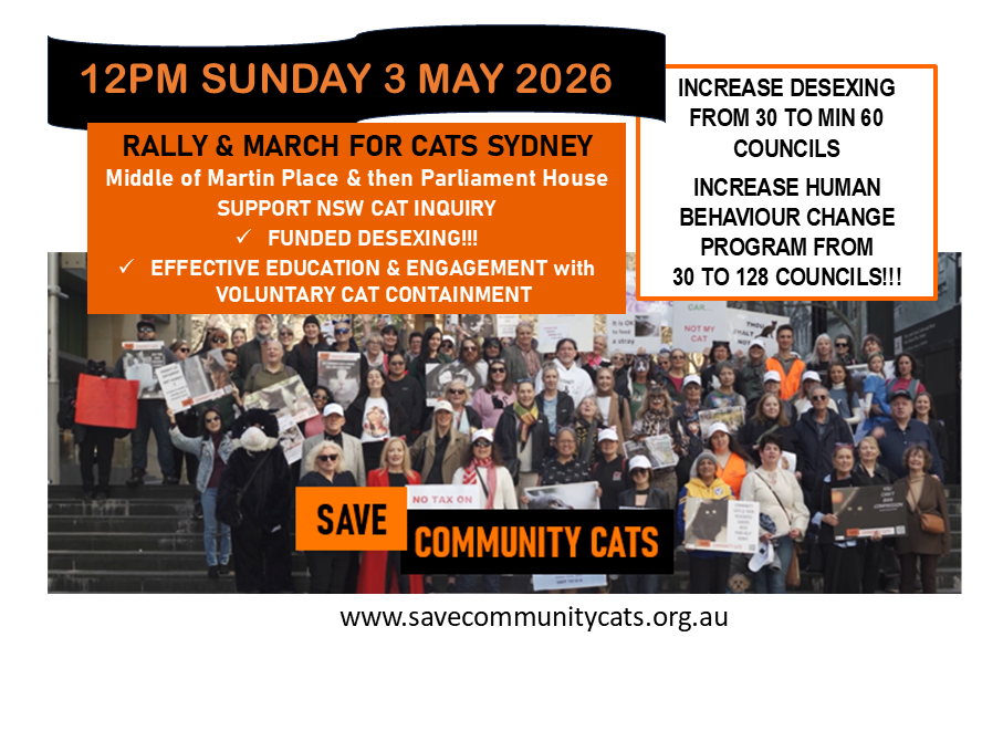 Save Numc Rally Sydney rally & march May 2026 – Save Community Cats